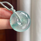 冰种飘花翡翠平安扣（yc248536）