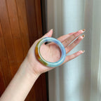 糯冰特色翡翠圆条手镯（56mm)（yc417014）