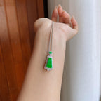 18k金镶糯冰翡翠无事牌（yc241870）