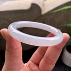 糯化无色翡翠圆条手镯（54.8mm）（TF06240001）