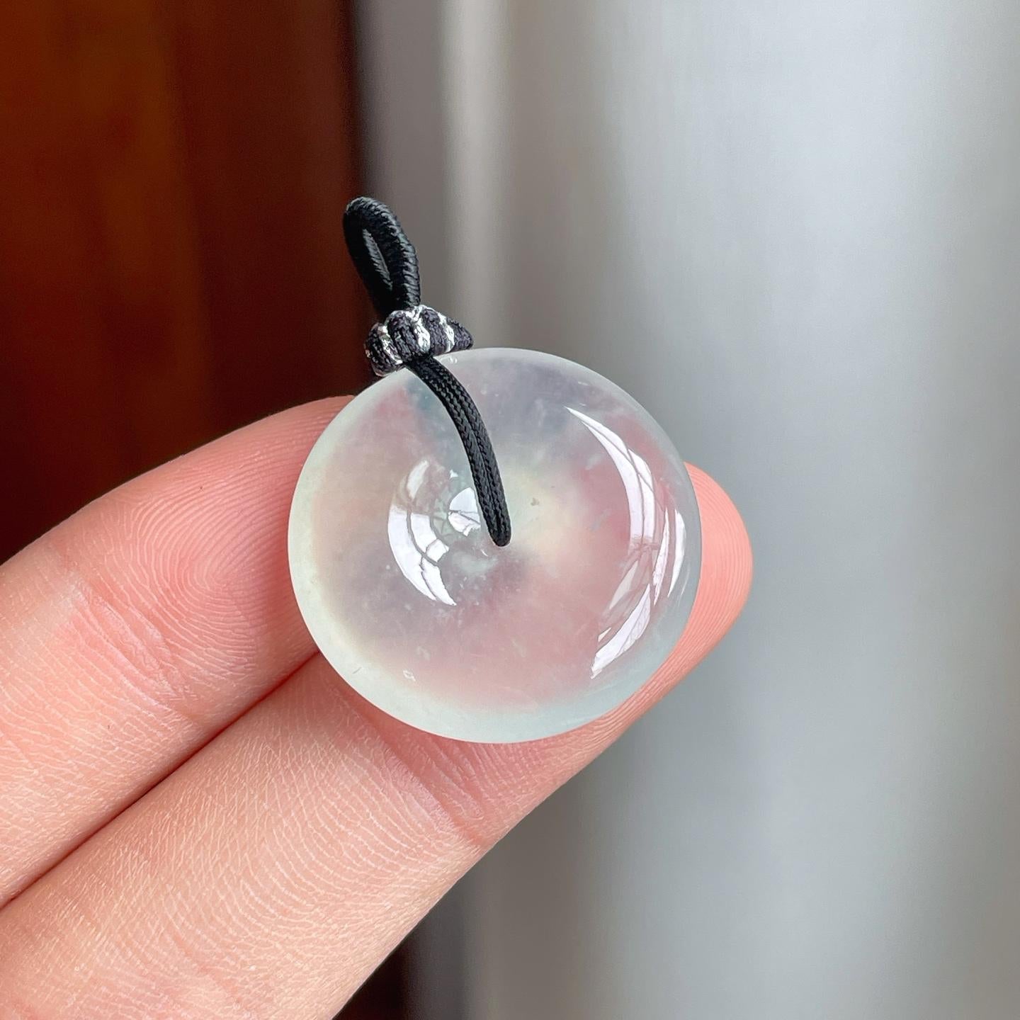 冰种带底色翡翠平安扣（yc250562）