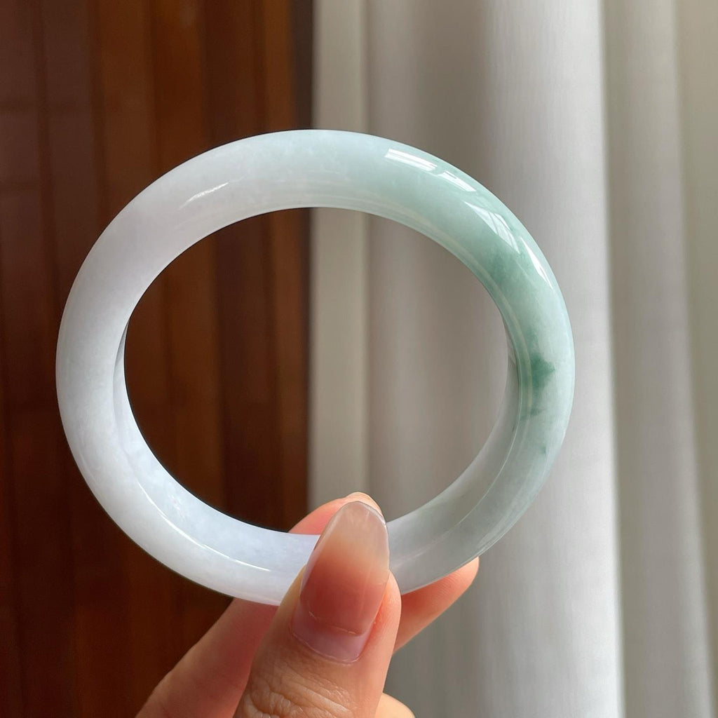糯冰飘花翡翠平安镯（57.5mm）（yc333151）