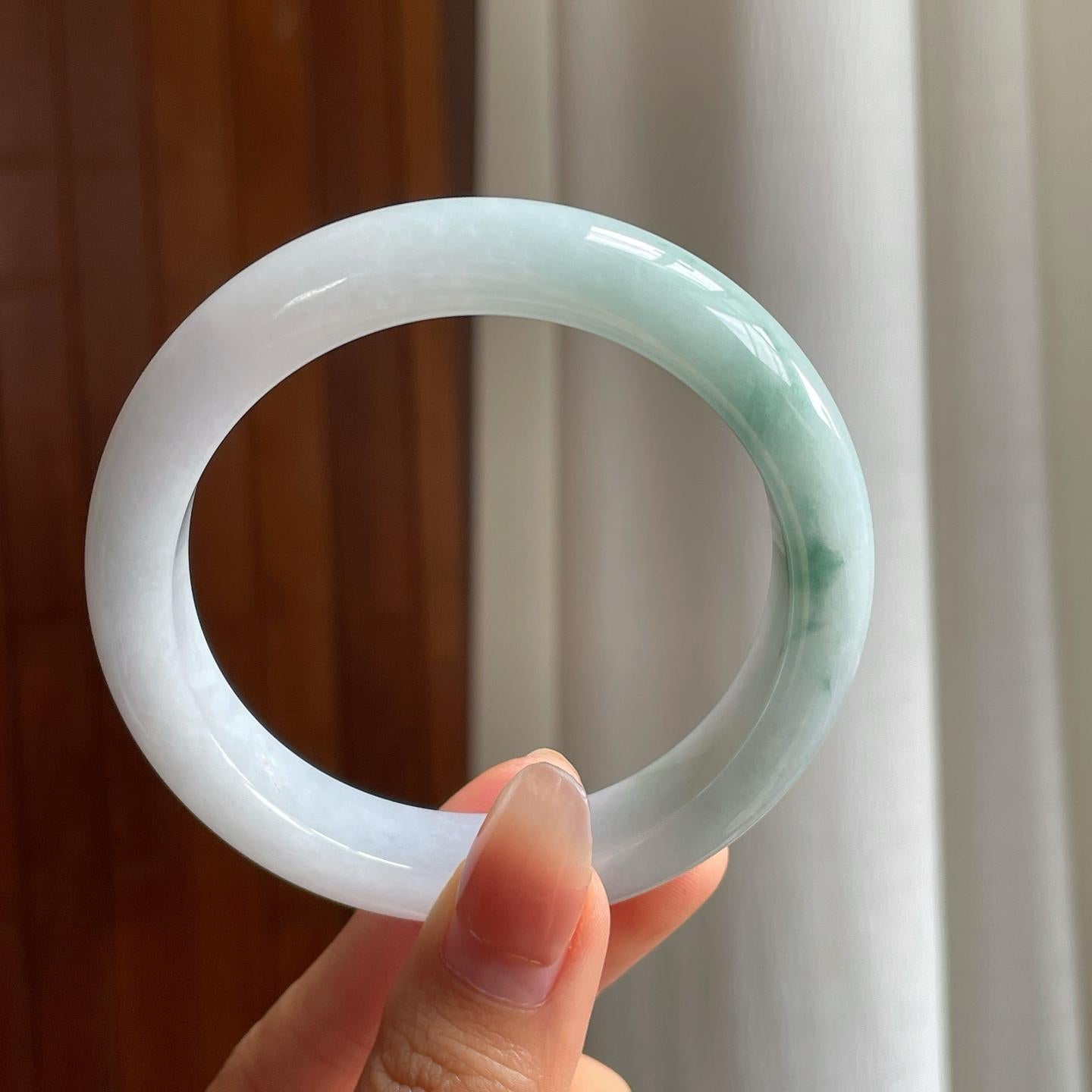糯冰飘花翡翠平安镯（57.5mm）（yc333151）