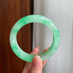 糯冰晴底翡翠平安镯（55.5mm)（yc342193）