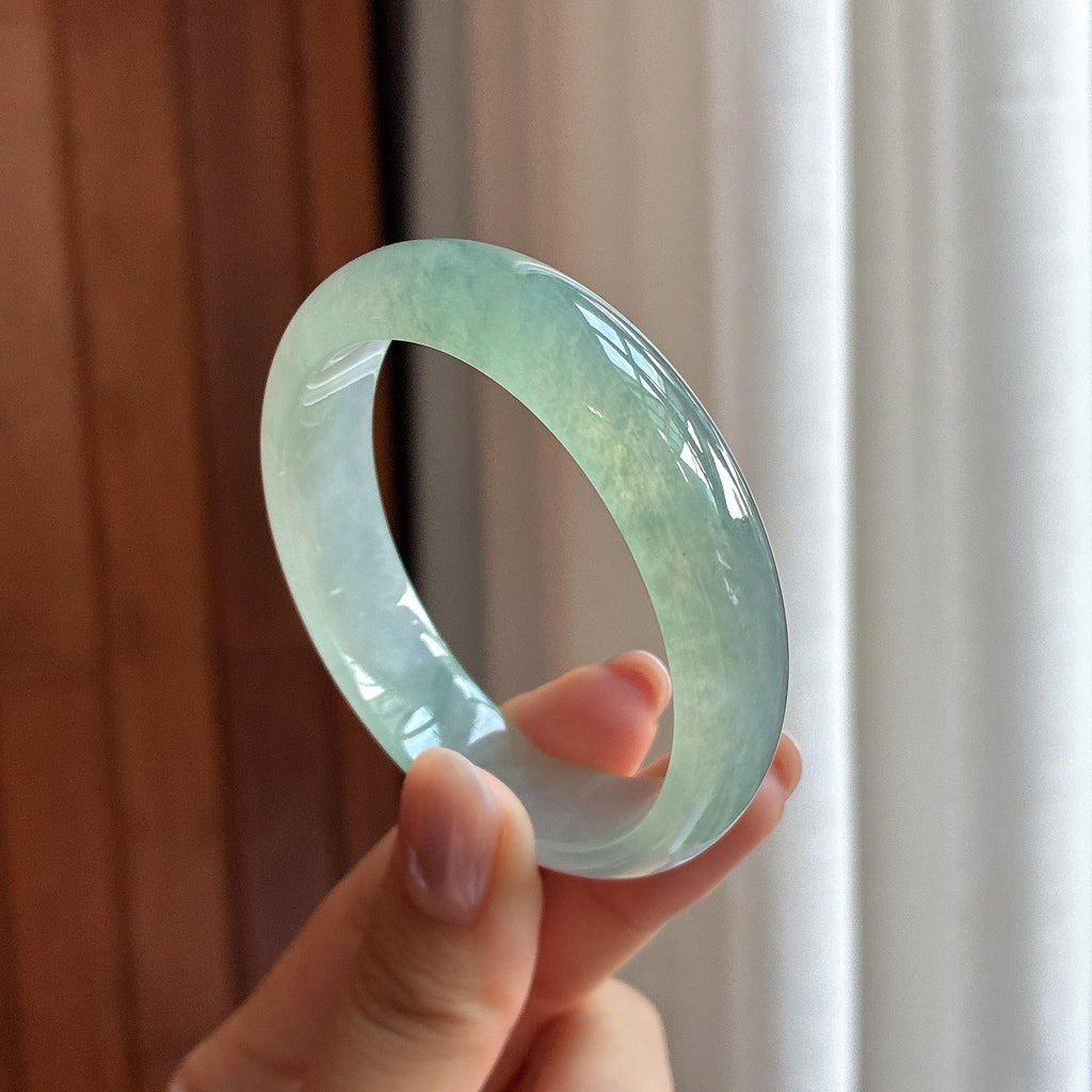 冰种飘花贵妃镯 52圈 天然缅甸A货翡翠（yc507464）