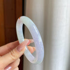 冰种椿彩翡翠圆条手镯（55.7mm）（yc278187）