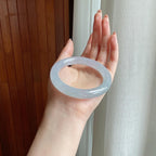 冰种淡底色翡翠圆条手镯（53mm)（yc363418）