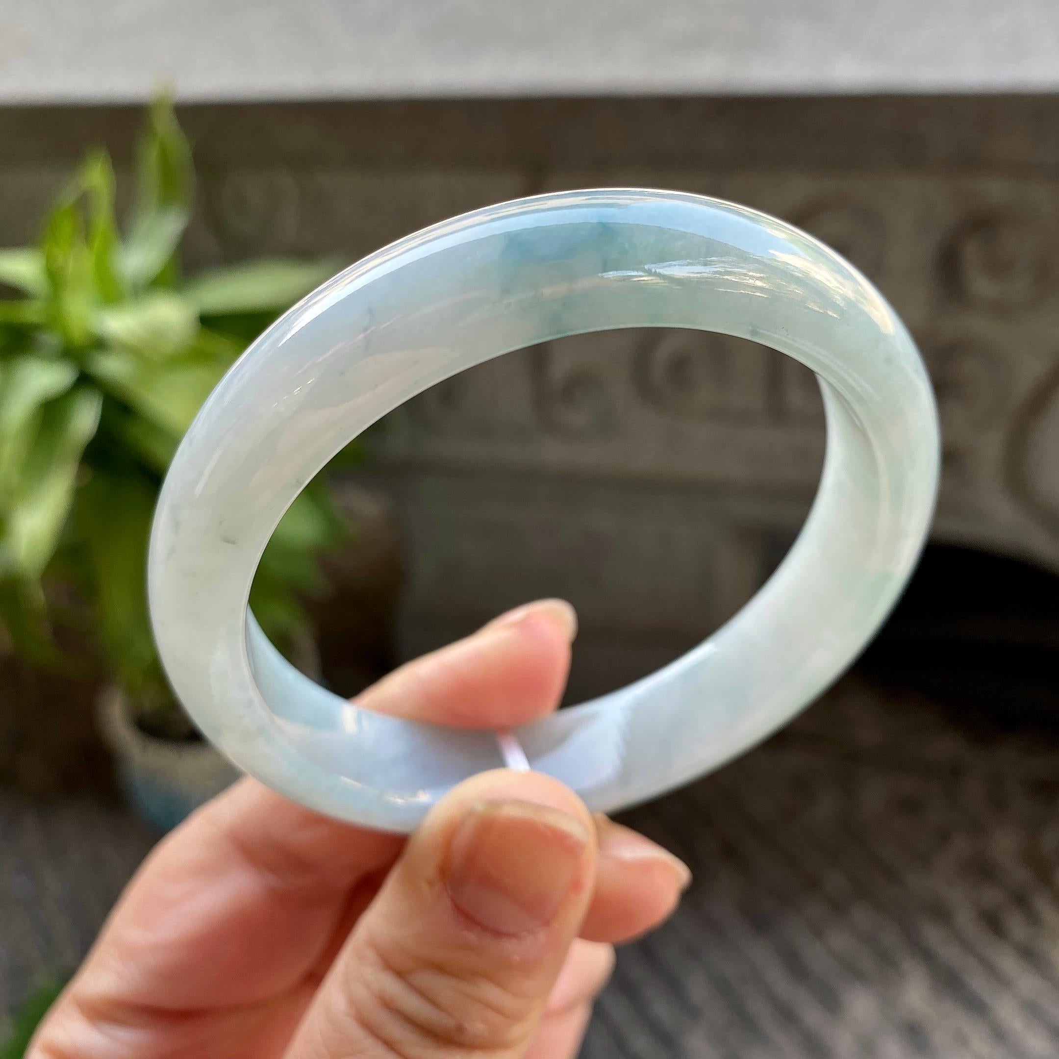 细糯种飘花平安镯（56.5mm）（yc311012）