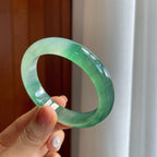 冰种湖水绿翡翠平安镯（54.5mm）（yc276510）