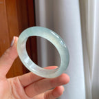 冰种淡底色翡翠平安镯（54.5mm）（yc247187）