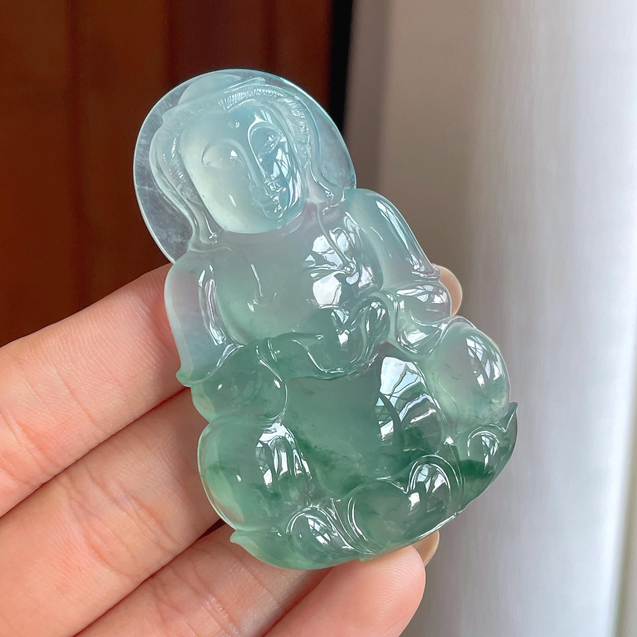 冰种飘花翡翠观音（yc422931）