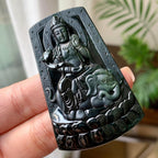 细糯种普贤菩萨挂件 天然缅甸A货翡翠（yc351363）