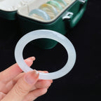 冰种圆条白月光翡翠手镯（54mm）（yc017032）