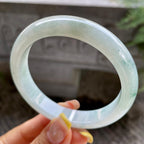 大圈口        细糯种飘花正圈平安镯59圈            天然缅甸A货翡翠（yc389221）