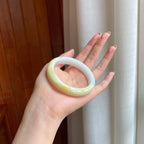 糯冰黄翡翡翠平安镯（55.2mm)（yc370426）