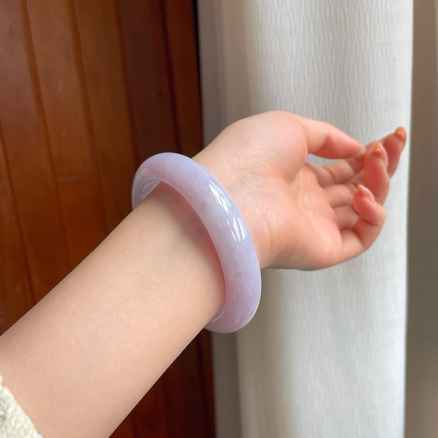 糯冰紫罗兰翡翠平安镯（58mm)（yc352498）