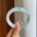 糯冰飘花翡翠平安镯（53mm)（yc424262）