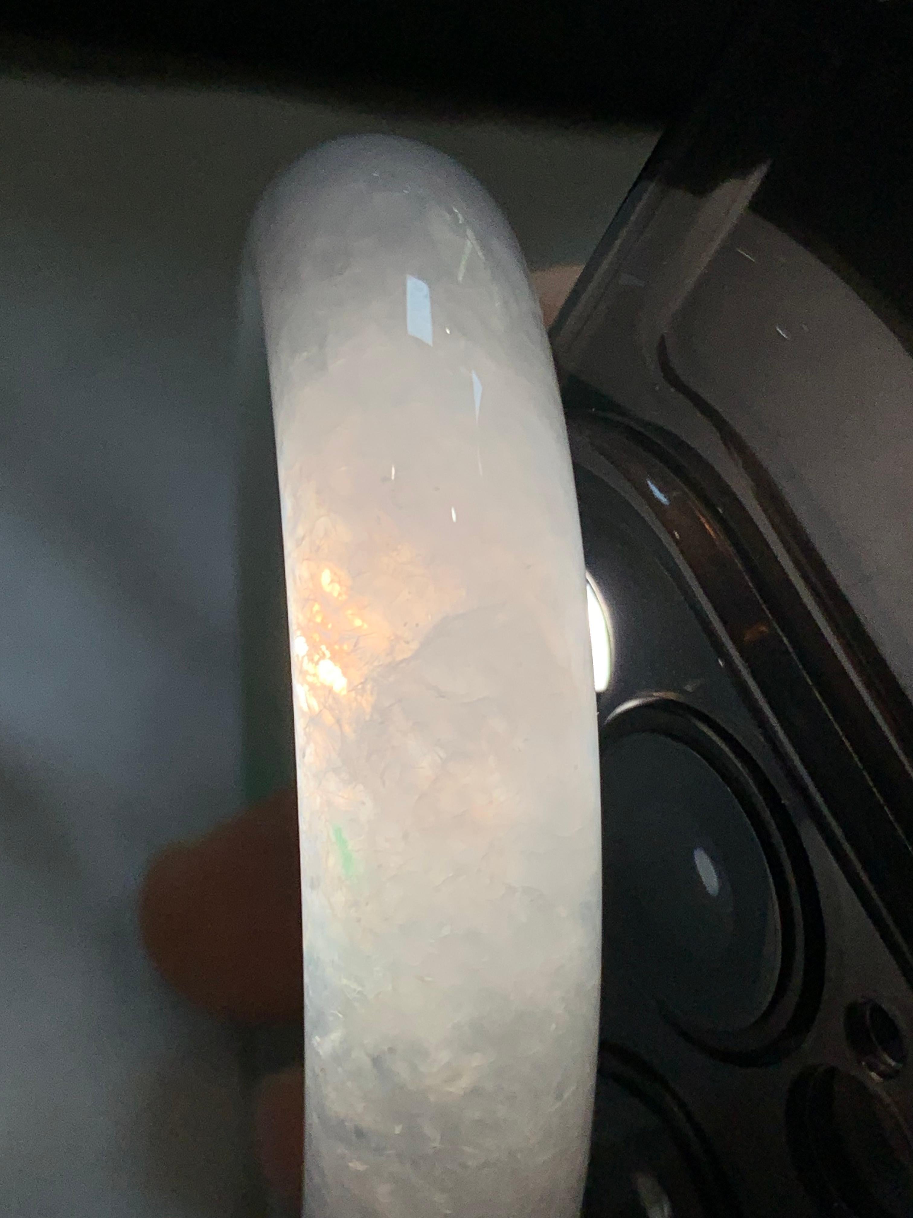 糯冰种白底飘花贵妃手镯（55mm）（yc305699）