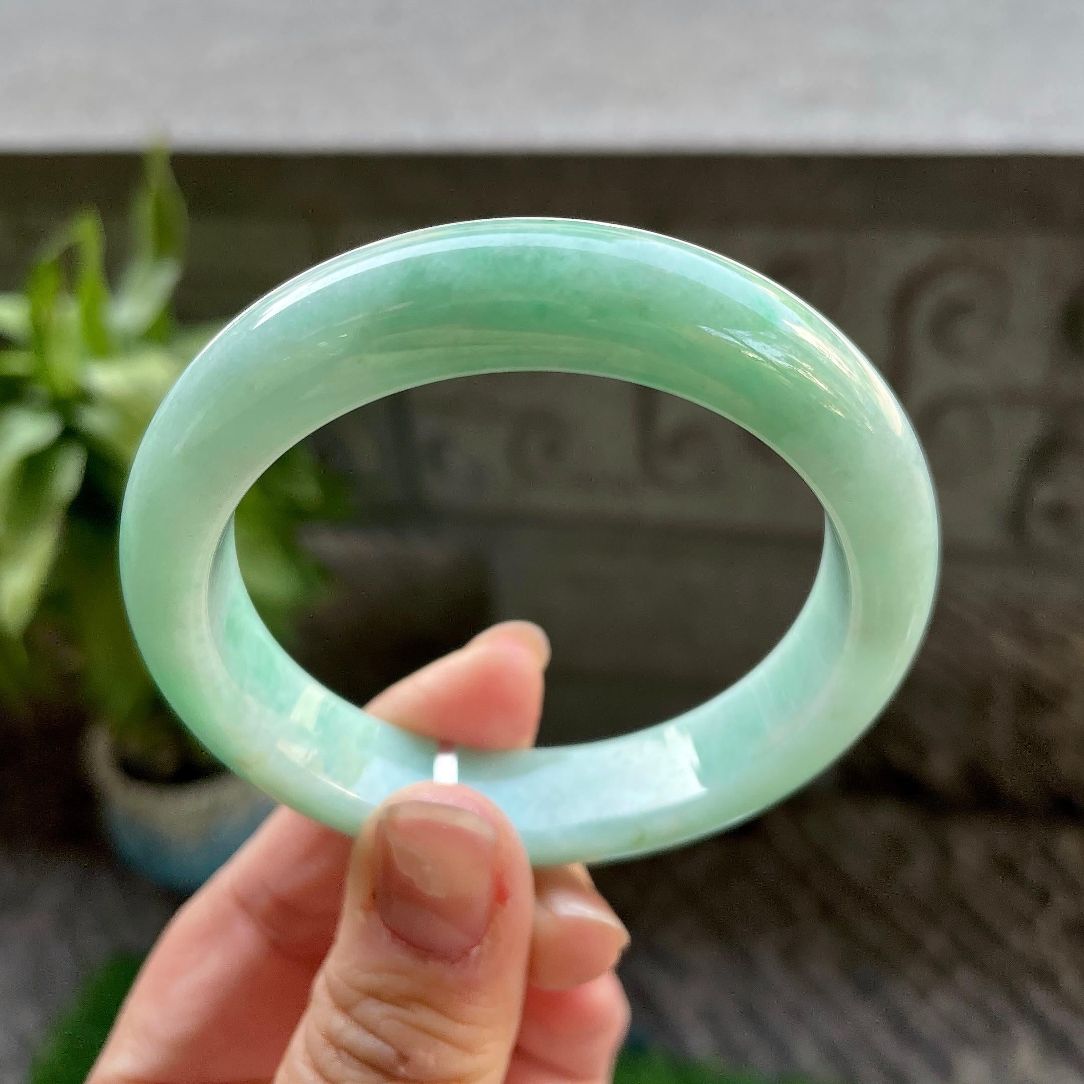 细糯种晴底平安镯（54.3mm）（yc310098）