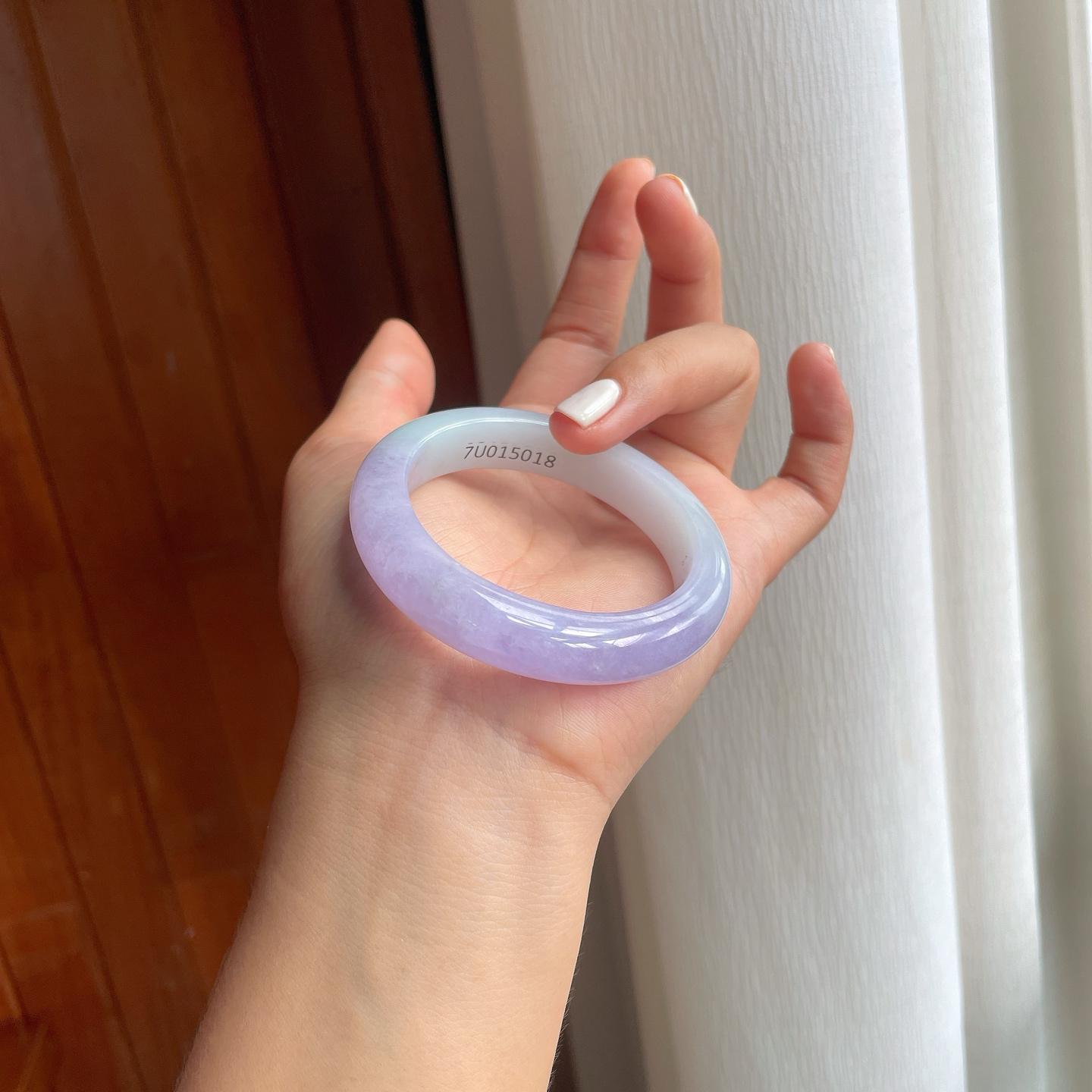 糯冰紫罗兰翡翠平安镯（50.3mm）（yc249156）