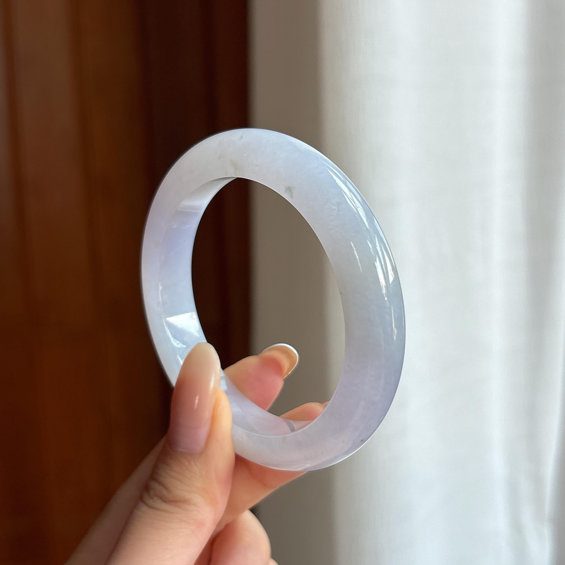 糯冰紫罗兰翡翠平安镯（53.4mm)（yc424220）