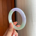 糯冰春带彩翡翠平安镯（56.2mm)（yc374042）