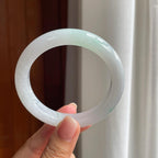 糯冰带色翡翠平安镯（58.5mm）（yc377449）