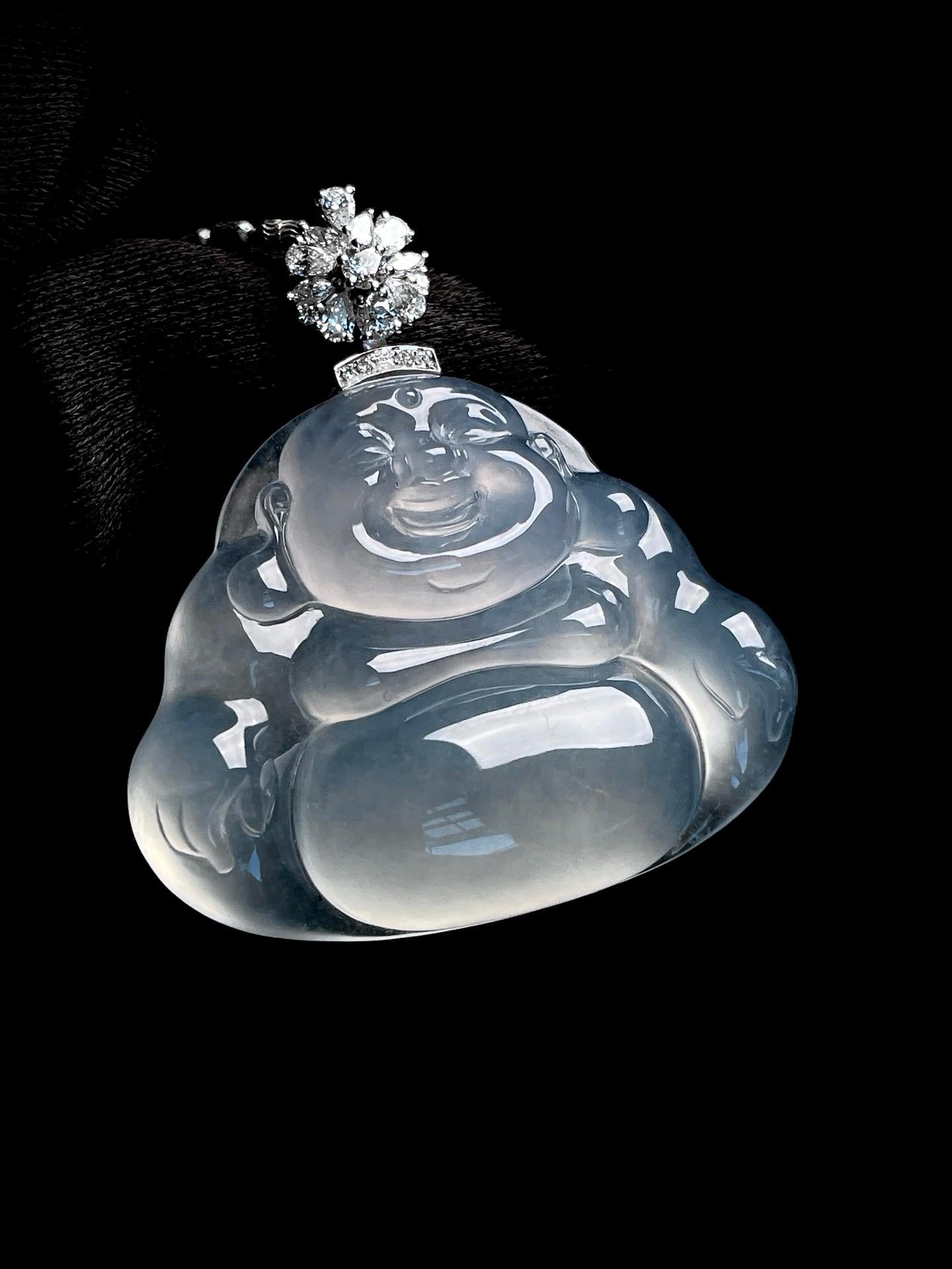 18k金扣冰种翡翠佛公（yc269682）