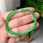 18K金钻镶糯冰种满绿小米珠链/手链（两用款）（yc252062）