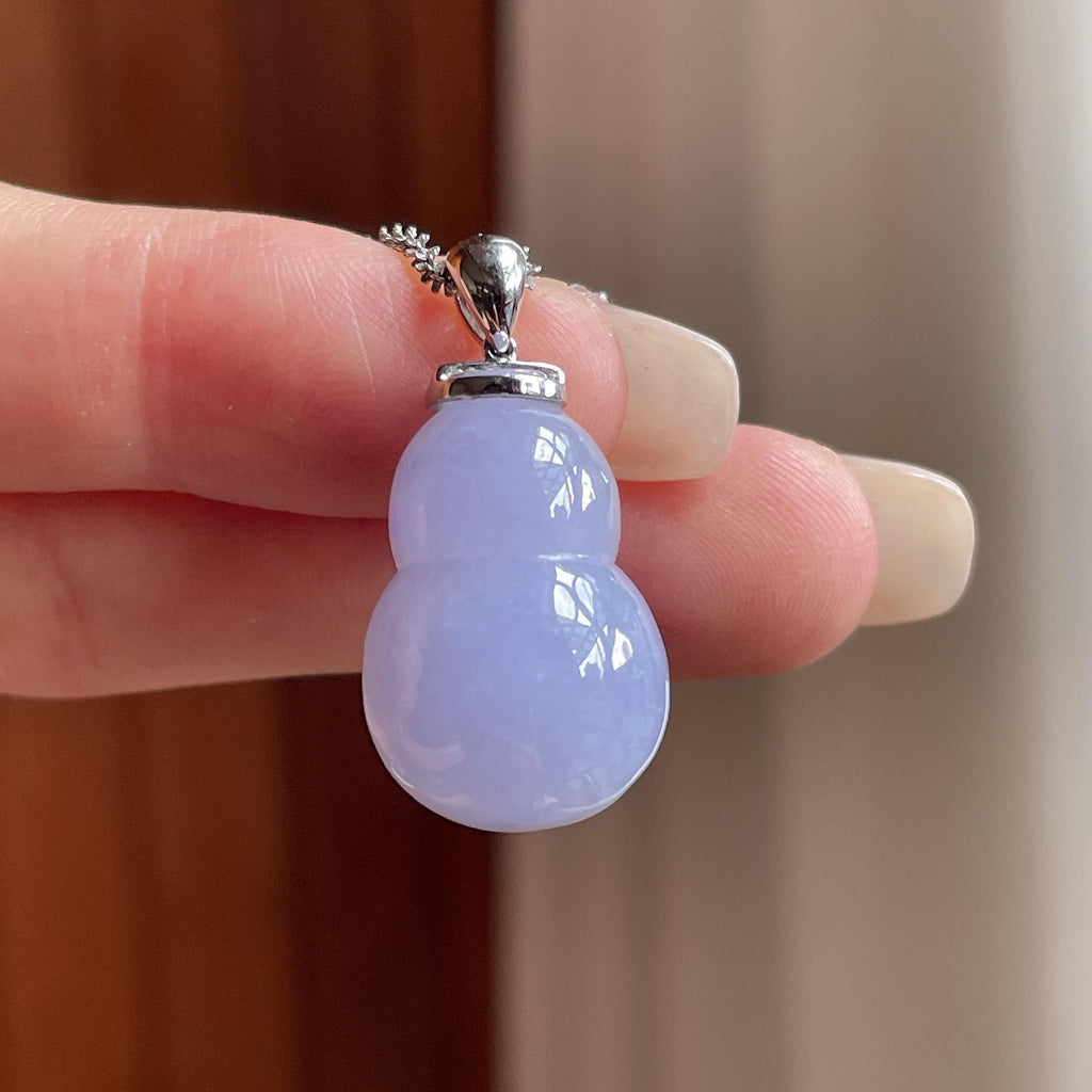 18k金扣糯冰种紫罗兰葫芦挂件（yc770653）