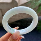 细糯种飘绿花正圈平安镯56.6圈          天然缅甸A货翡翠（yc416447）