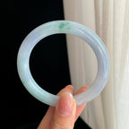 糯冰淡春底翡翠圆条手镯（54.8mm)（yc329491）