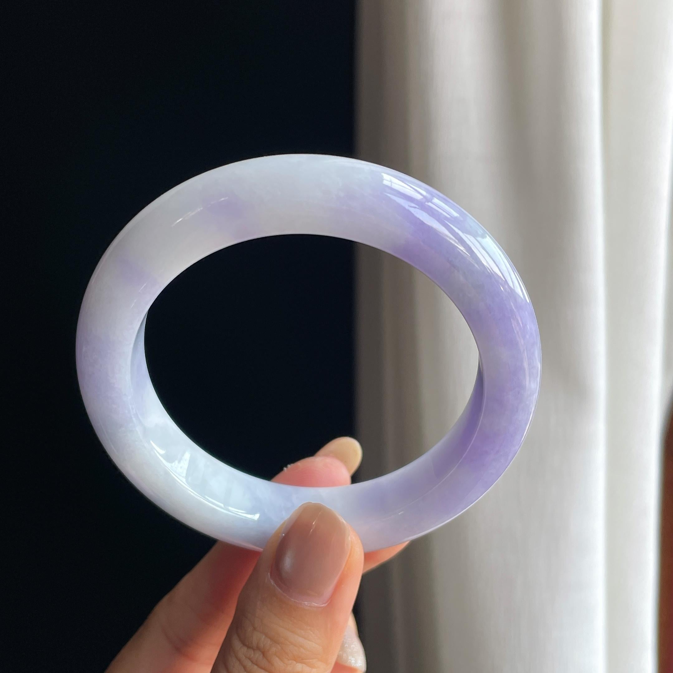 糯冰紫罗兰翡翠平安镯（57.5mm）（yc413684）
