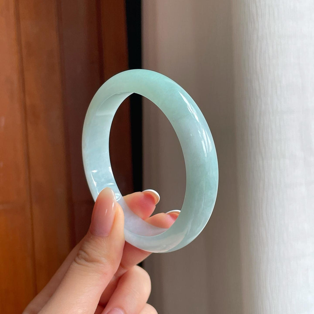 糯冰晴底翡翠平安镯（56.3mm)（yc378063）