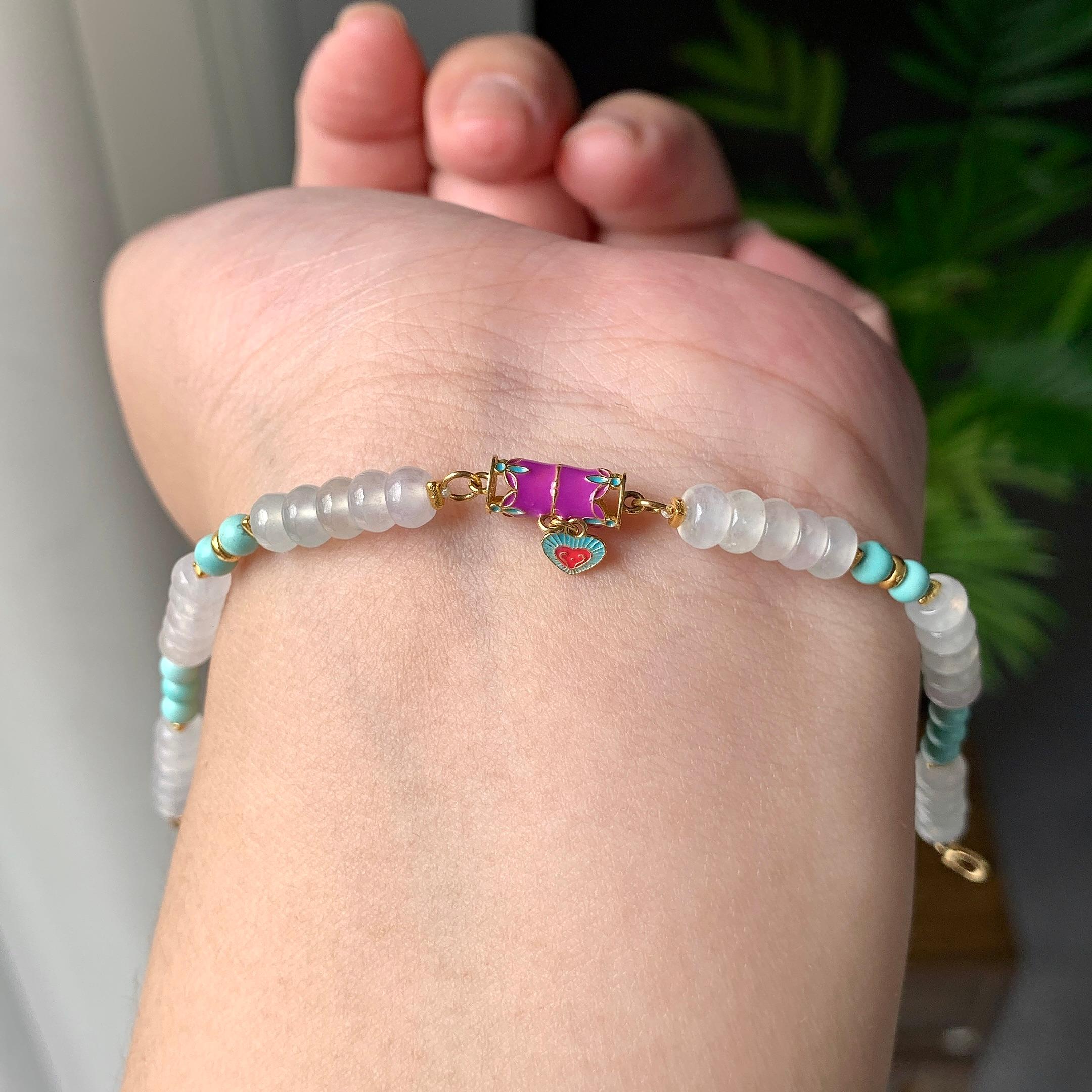 18K金镶糯冰种算盘珠手链（yc207251）