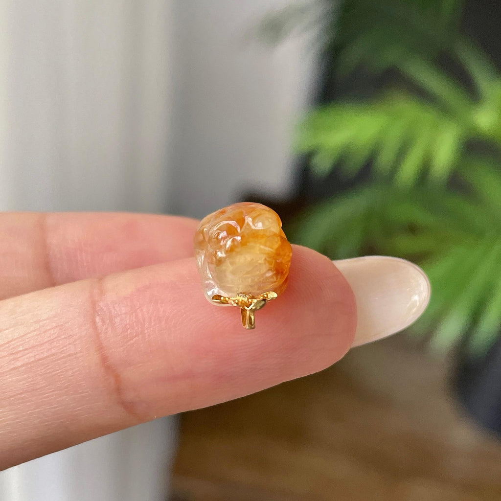 18k金糯冰种红翡貔貅吊坠       天然缅甸A货翡翠（yc421313）