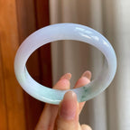 糯冰春带彩翡翠贵妃镯（56mm)（yc361756）