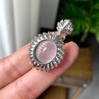 18K金钻镶糯冰种无色蛋面吊坠（yc255601）