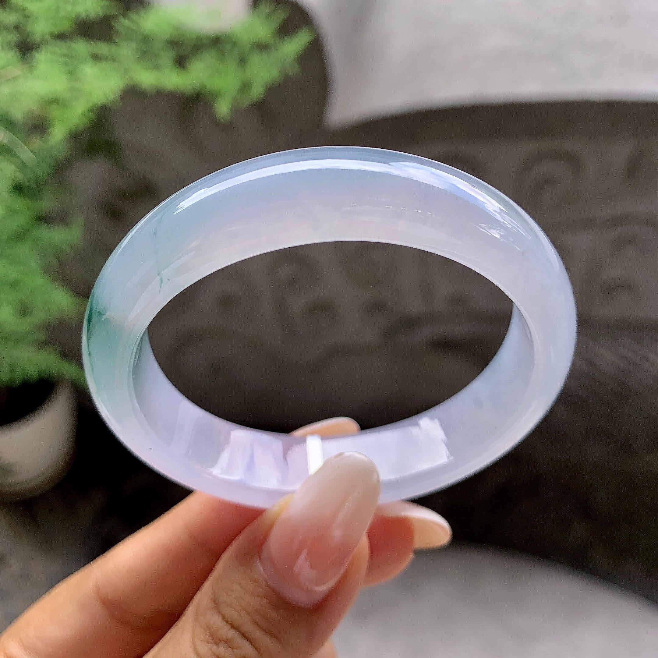 糯冰种飘花贵妃手镯（51.5mm）（yc203691）