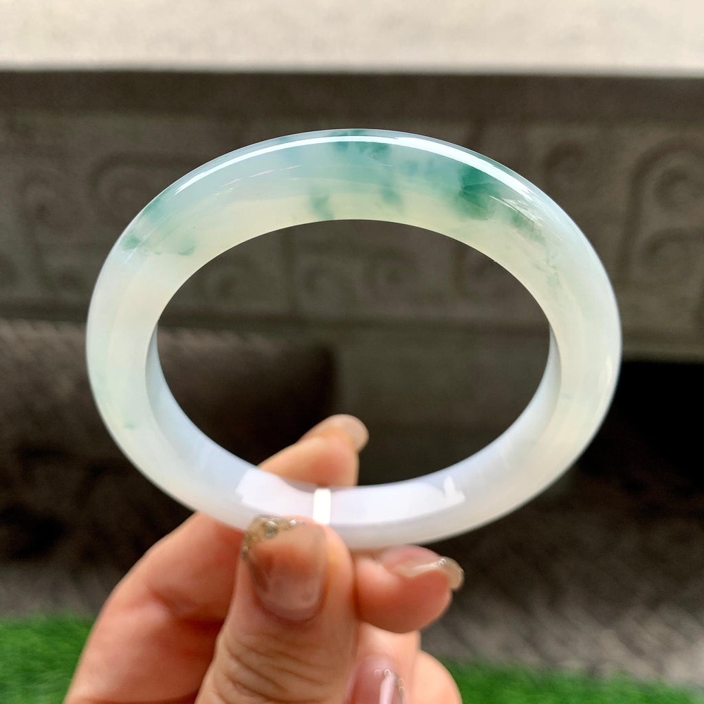 糯冰种飘花平安镯（52.8mm）（yc288713）