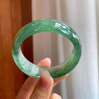 糯冰飘花宽版翡翠平安镯（57mm）（yc310962）