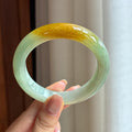 糯冰晴底飘黄翡翠平安镯（58mm)（yc424257）