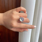 铜托冰种蓝底翡翠蛋面（yc253133）