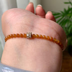 糯冰种红翡小米珠手串  天然缅甸A货翡翠（yc362135）