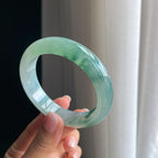 冰种飘花翡翠平安镯（57.3mm）（yc380334）