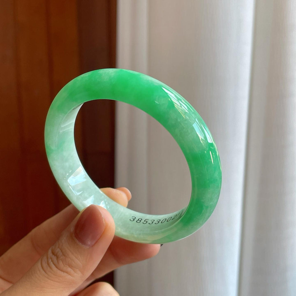 糯冰晴底飘花翡翠平安镯（54.7mm）（yc278719）