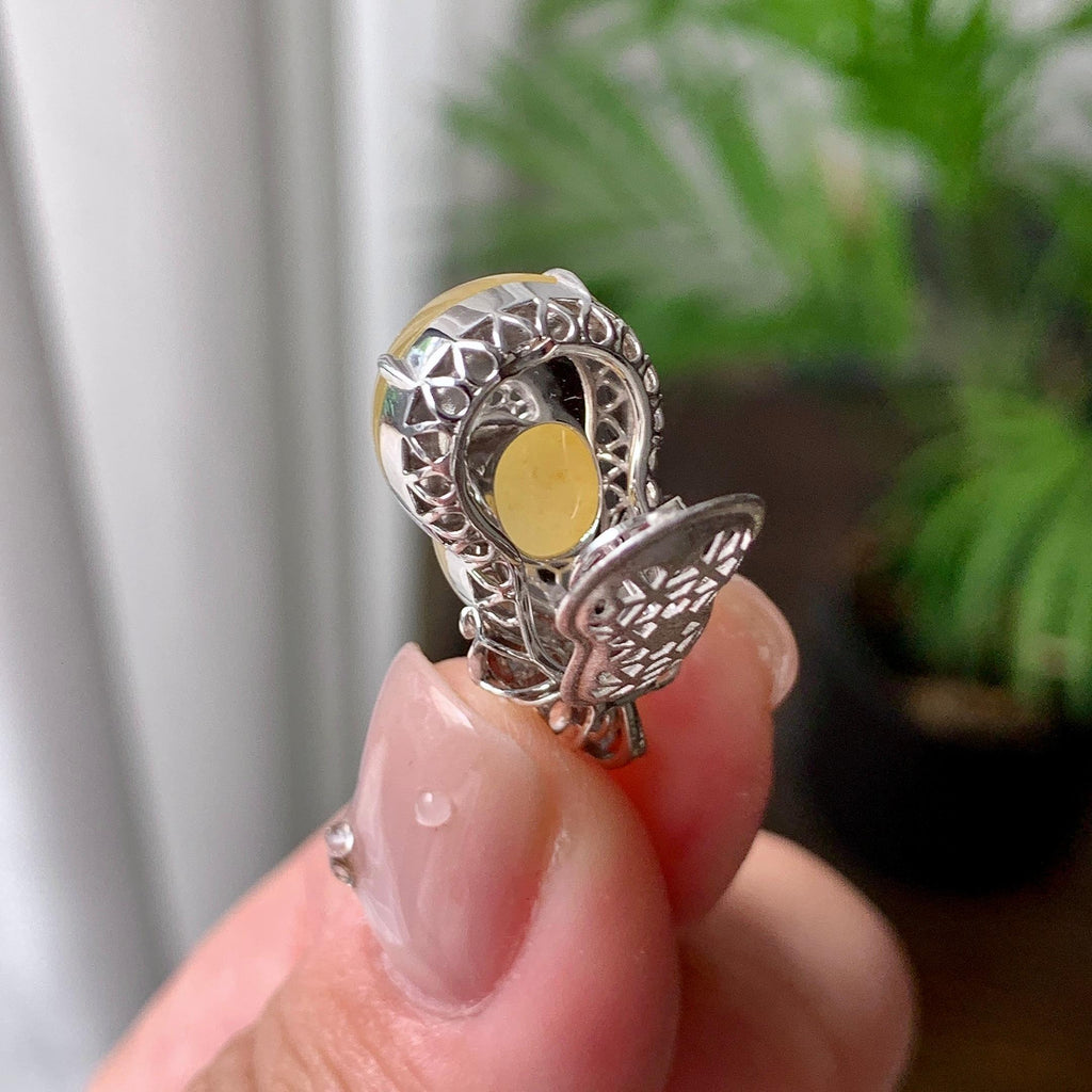 18K金钻镶糯冰种黄翡葫芦吊坠  天然缅甸A货翡翠（yc442410）