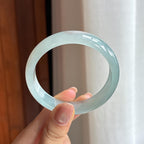 糯冰蓝晴翡翠平安镯（54.4mm)（yc424328）
