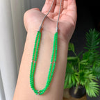 18K金钻镶糯冰种满绿小米珠链/手链（两用款）（yc252062）