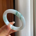 糯冰飘花翡翠平安镯（60mm）（yc267498）